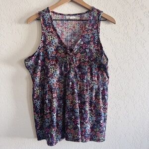 Maurice’s | floral lace up tank top | XXL